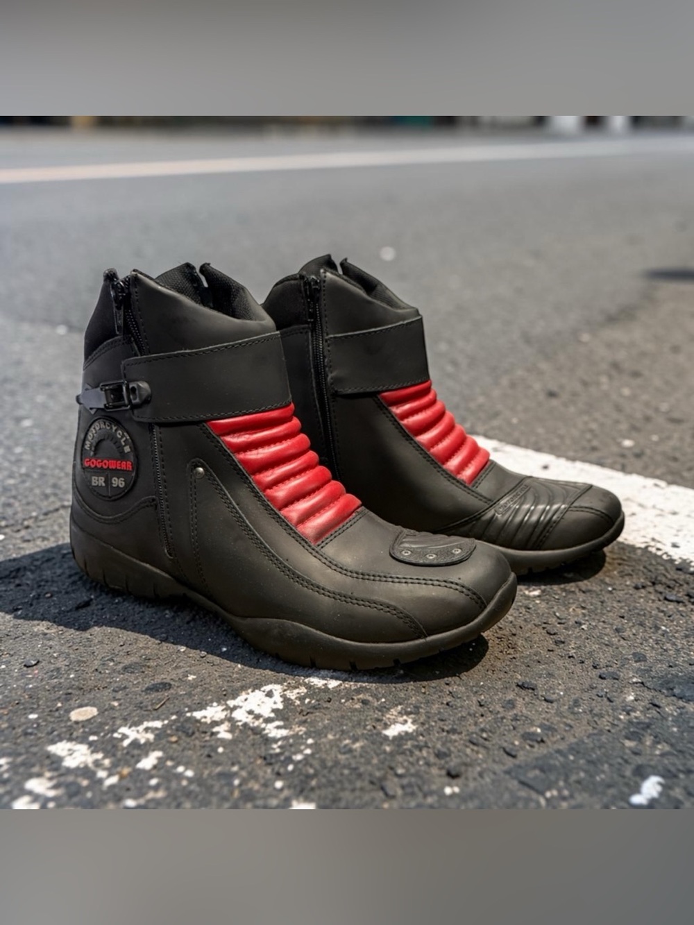 KUT Men’s Motorcycle Boots Biker Riding Protective Gear Leather Shoes Size 9